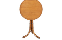 French faux bamboo , antique tilt top occasional table with tripod base