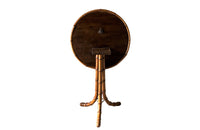 French faux bamboo , antique tilt top occasional table with tripod base
