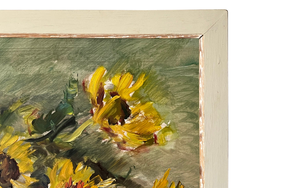 French Still Life Painting of 'Sunflowers' By Pierre Gontard