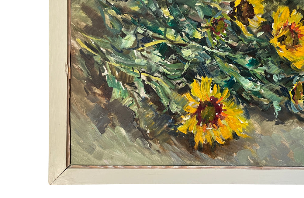French Still Life Painting of 'Sunflowers' By Pierre Gontard