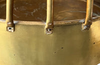 20th Century round basket of large proportion with triple band handle.