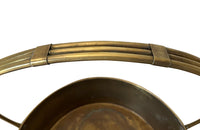 20th Century round basket of large proportion with triple band handle.