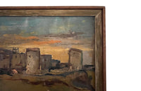 20th Century oil on canvas painting of grape pickers harvesting grapes in Provence, the south of France.