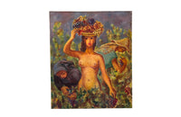 colourful and amusing 20th Century painting of a grape harvest