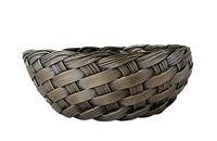 20th century round French silver plate woven bread basket.