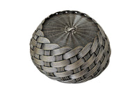 20th century round French silver plate woven bread basket.