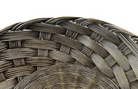 20th century round French silver plate woven bread basket.