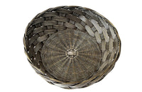 20th century round French silver plate woven bread basket.