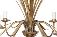 Spanish gilt metal, bulrush chandelier with six branches .