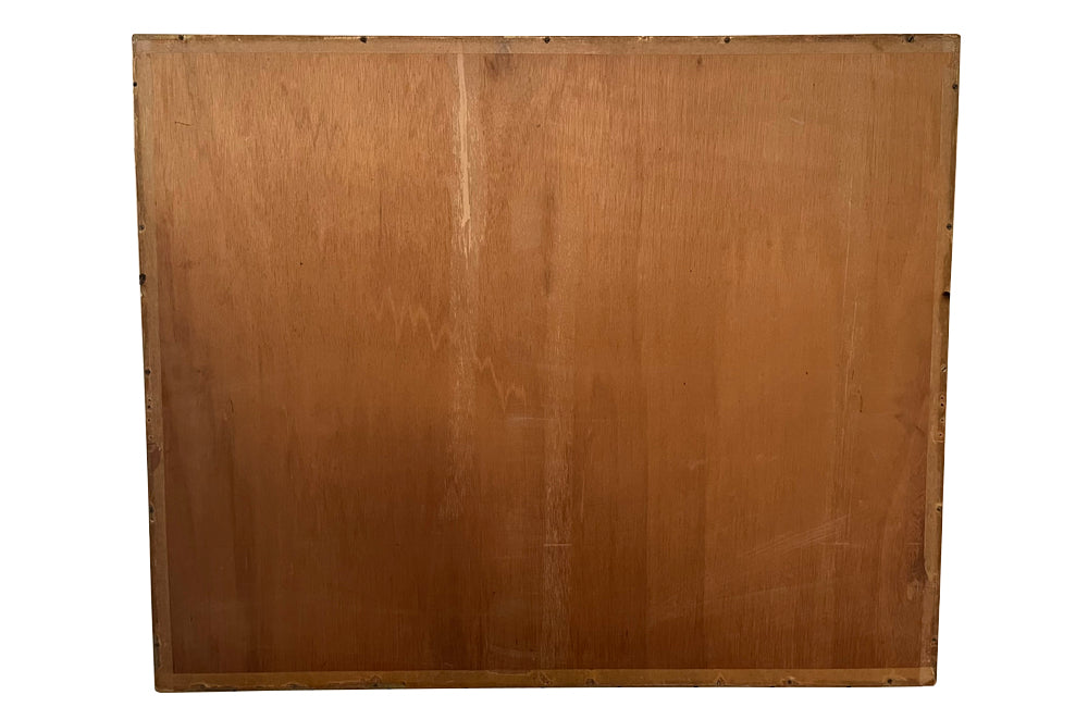 Large 20th Century still life watercolour of a a kitchen table with confit pots, flowers, tureen, bowl and vegetables - Vintage paintings