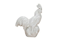Mid century white ceramic rooster French - Decorative Antiques