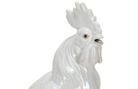 Mid century white ceramic rooster French - Decorative Antiques
