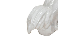 Mid century white ceramic rooster French - Decorative Antiques
