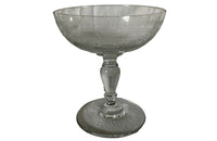 Beautiful set of 11 French champagne coupes decorated with a neo-classical etched design featuring galands of flowers.  c.1900