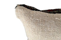 Feather filled, cushion made with early 20th Century carpet and antique hemp.