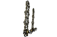 Pair of mid 20th Century Spanish gilt scroll work iron wall sconces.