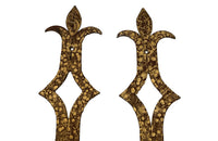 Set of 20th century Spanish decorative four gilt iron wall appliques.