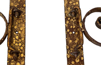 Set of 20th century Spanish decorative four gilt iron wall appliques.