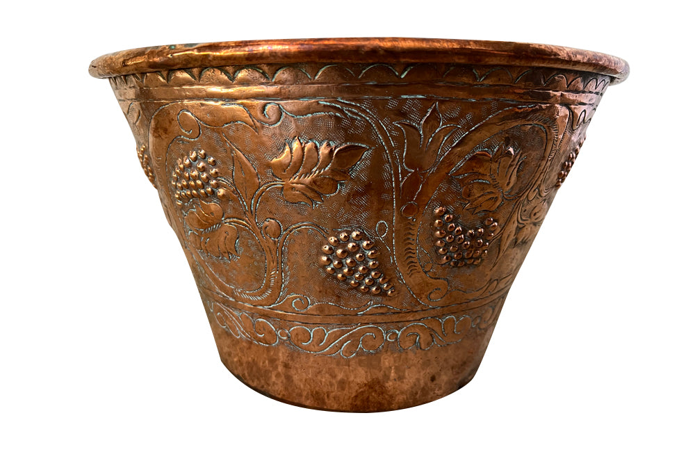 Antique French embossed copper wine cooler - French Antiques - AD & PS Antiques