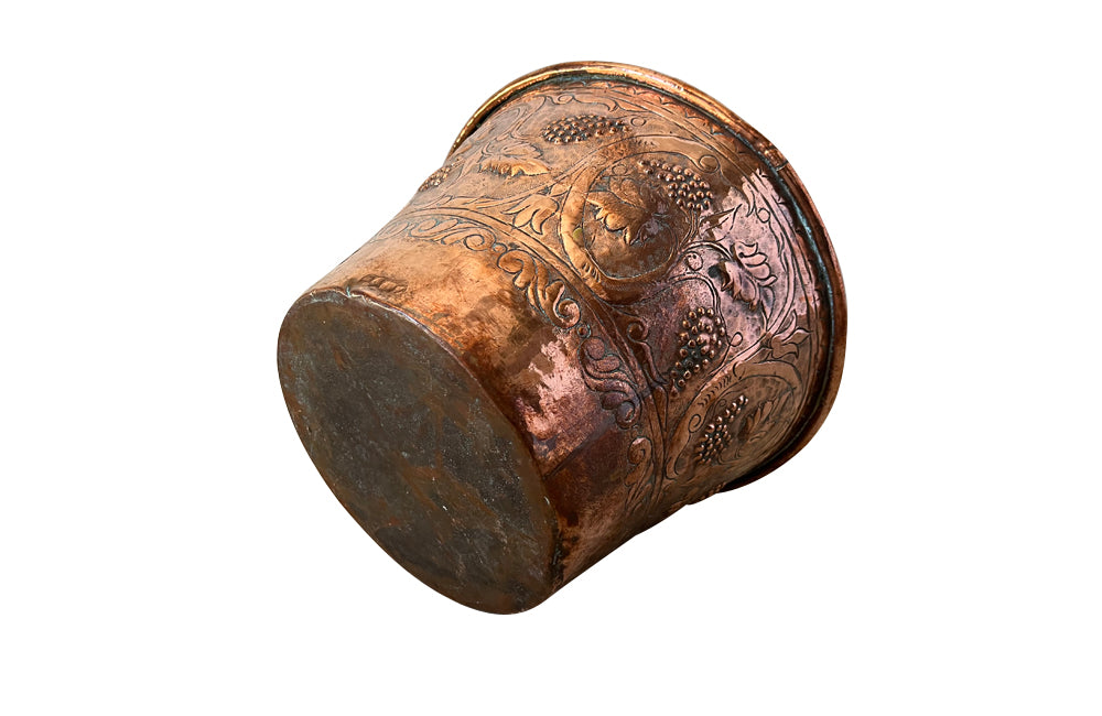 Antique French embossed copper wine cooler - French Antiques - AD & PS Antiques
