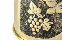 Antique brass shell casing dating to the First World War and fashioned into a wine cooler or cache pot.