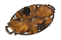 CARVED WOOD GRAPE TRAY BY RUEF