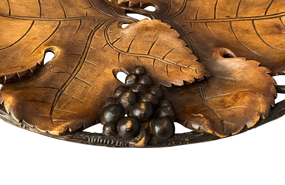 CARVED WOOD GRAPE TRAY BY RUEF