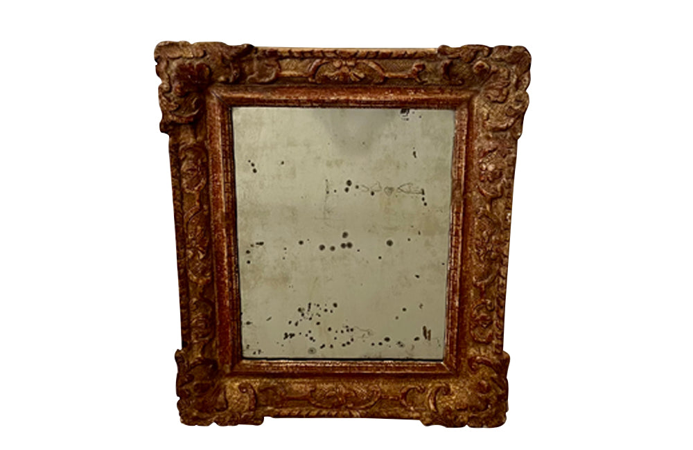 Antique carved giltwood mirror - Antique French Mirror