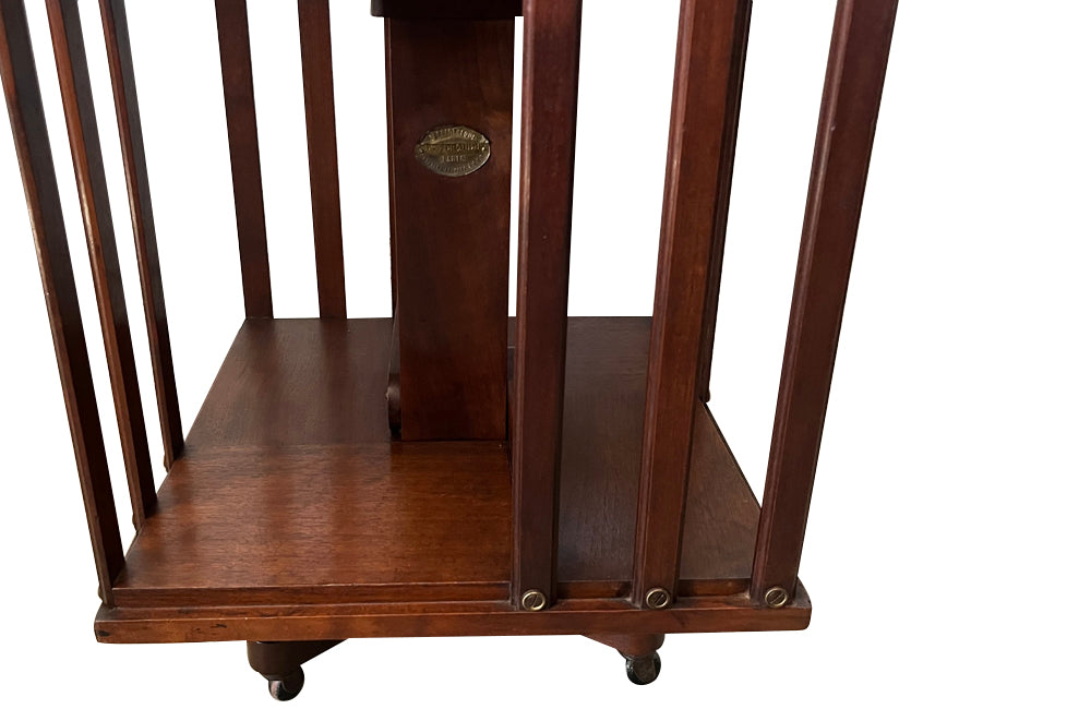 Antique Rotating mahogany bookcase by E.M.Terquem, Paris - French Antique Furniture