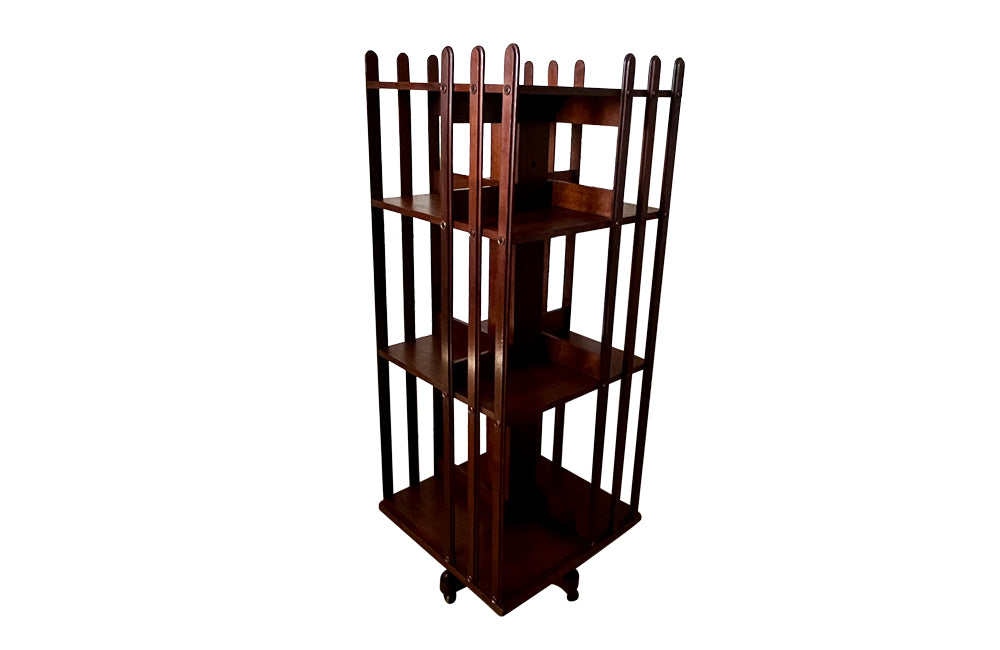 Antique Rotating mahogany bookcase by E.M.Terquem, Paris - French Antique Furniture