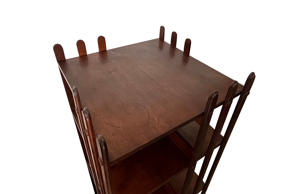 Antique Rotating mahogany bookcase by E.M.Terquem, Paris - French Antique Furniture