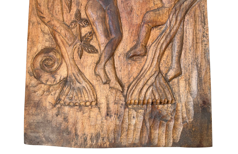 CARVED ADAM & EVE CARVED PANEL