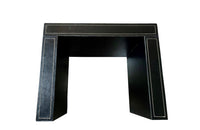 20th century stitched black leather occasional table or stool in the manner of Jacques Adnet.