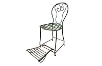 French 19th century iron garden chair with folding foot rest