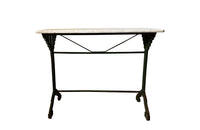 Art Deco green bistro table with marble top - Antique Garden Table