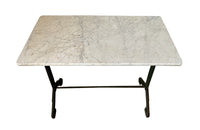Art Deco green bistro table with marble top - Antique Garden Table