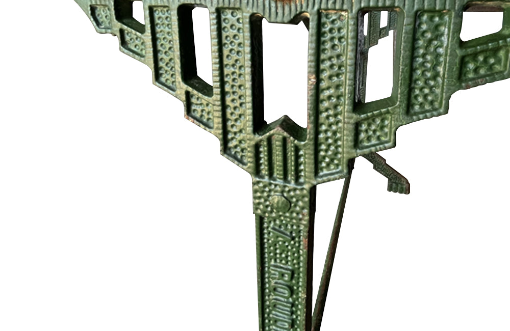 Art Deco green bistro table with marble top - Antique Garden Table