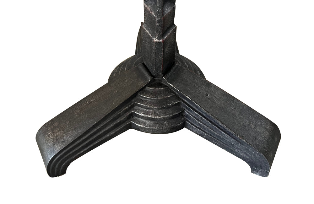 French Art Deco style iron bistro table.