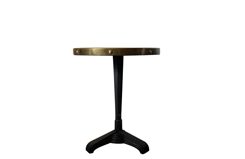 French Art Deco style iron bistro table.