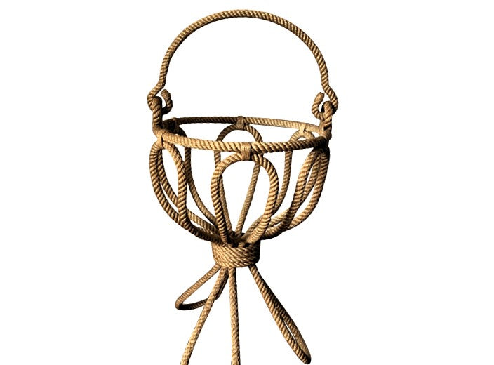 Mid Century Rope basket or plant holder by Audoux Minet