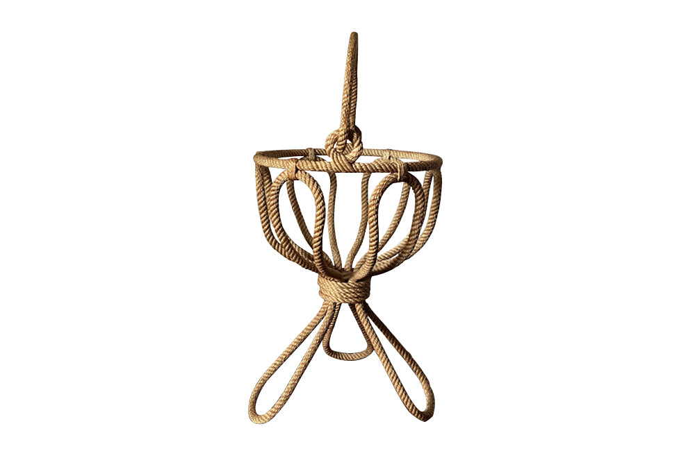 Mid Century Rope basket or plant holder by Audoux Minet