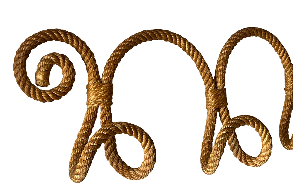 20th Century Audoux Minet oval twisted rope hooks