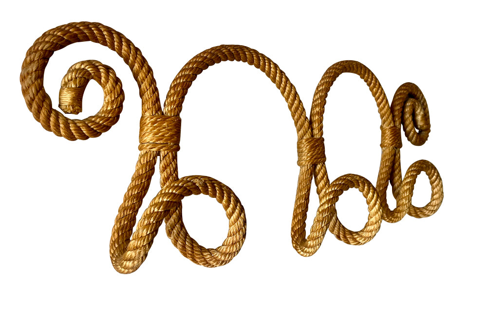 20th Century Audoux Minet oval twisted rope hooks