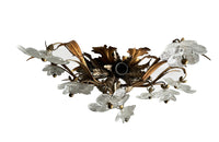 Mid Century ceiling light by Banci, Florence - Murano glass flowers and gilt metal foliate decoration - Mid Century Lighting