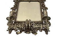 19th century large plated cast iron table mirror in the Baroque style - French Antiques