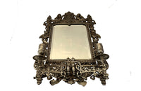 19th century large plated cast iron table mirror in the Baroque style - French Antiques