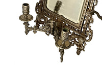 19th century large plated cast iron table mirror in the Baroque style - French Antiques