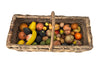 LARGE COLLECTION OF FORTY MARBLE FRUIT IN A BASKET