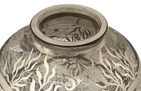 Beautiful mid century crystal vase with silver overlay by the renown French glass makers Saint Graal.