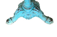 French blue font émaillée gueridon table with marble top in brass surround circa 1900